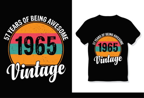 57 Years of Being Awesome 1965 Vintage: A Timeless Design for Creative Projects