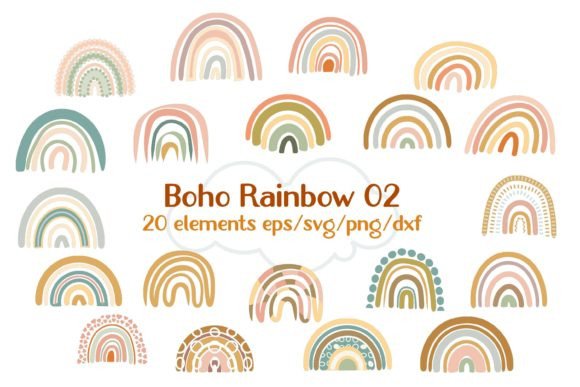 Boho Rainbow, Hand Drawn Elements: A Creative Toolkit for Modern Designers