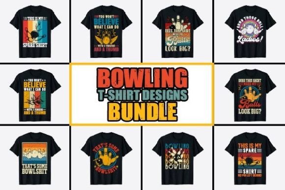 Bowler Bowling T-Shirt Design Bundle: A Versatile Asset for Your Merchandise Business