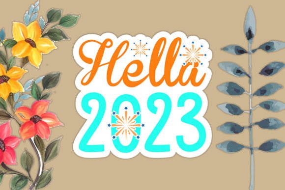 Happy New Year Sticker Design: A Versatile Asset for Creative and Commercial Use