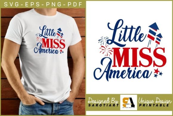 Little Miss America 4th of July Design